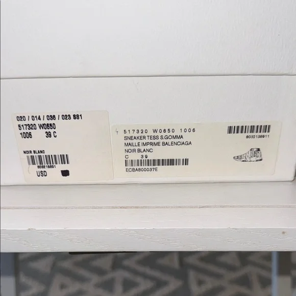 Balenciaga Speed Trainer Black Knit Logo Sock Sneakers with White Sole US size 9 - Picture 8 of 9